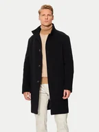 Płaszcze męskie - Tommy Hilfiger Płaszcz wełniany MW0MW37956 Czarny Regular Fit - miniaturka - grafika 1