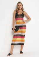 Sukienki - Wielokolorowa Ażurowa Sukienka Narzutka na Ramiączkach Eyvi - miniaturka - grafika 1