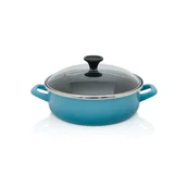 Patelnie - Nieprzywierające emaliowane naczynie do duszenia 26 cm, niebieska, Granit Induction - miniaturka - grafika 1