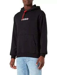 HUGO Męska bluza z kapturem Daffleck, czarny (Black1), L - Bluzy męskie - miniaturka - grafika 1