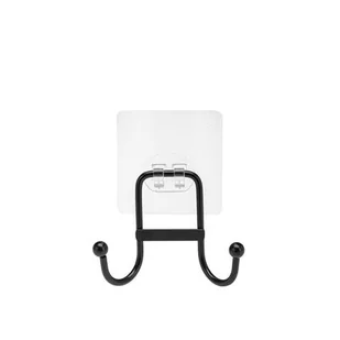 Wieszak ścienny podwójny Axel czarny - Wieszaki łazienkowe - miniaturka - grafika 1