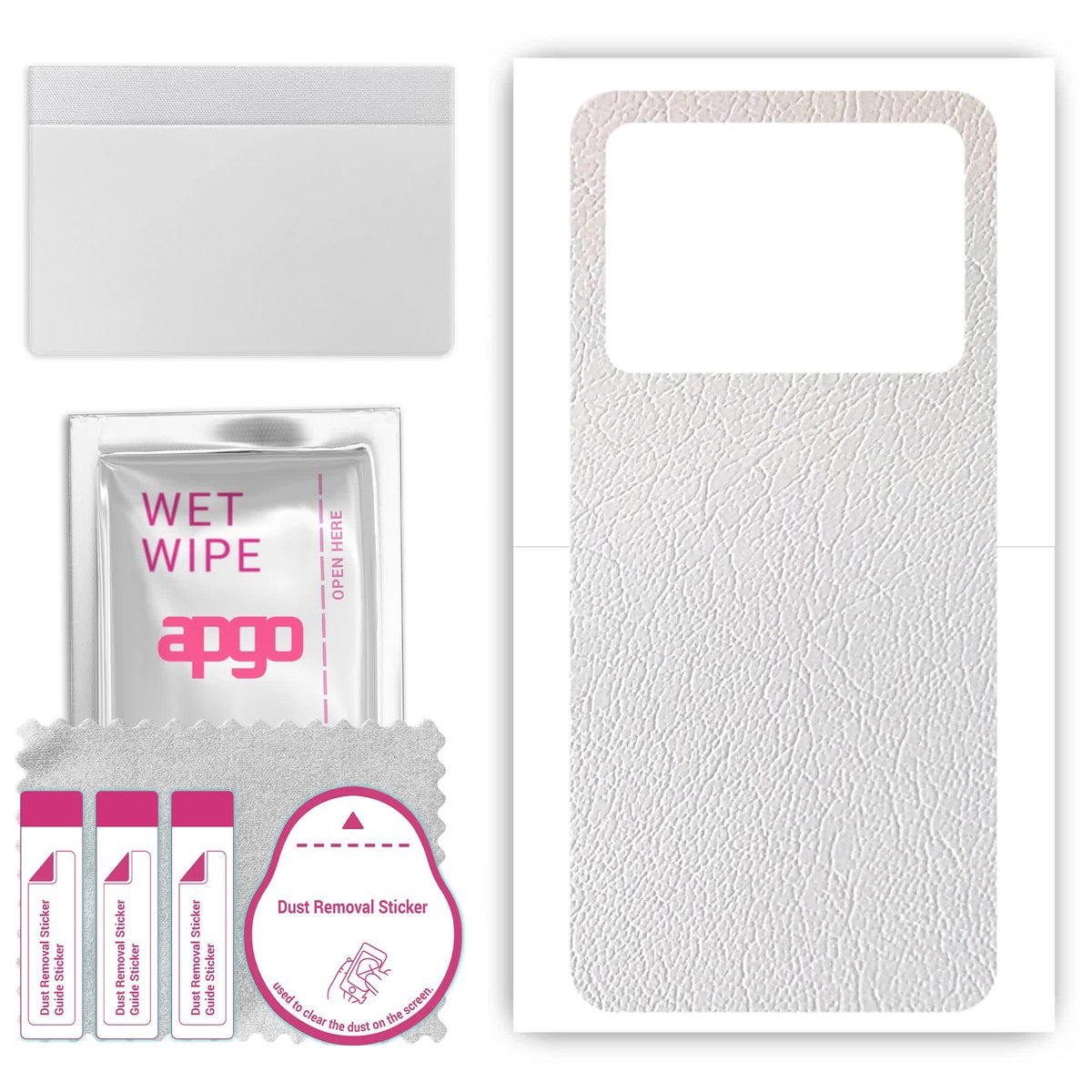 Folia naklejka skórka strukturalna na TYŁ do Umidigi A15C - Skóra Biała - apgo SKINS