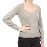 Swetry damskie - Sweter damski Vero Moda Karma szary miękki klasyczny-S - miniaturka - grafika 1