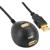Kable komputerowe i do monitorów - InLine Kabel USB USB A/2x USB A 2m Czarny 34652 - miniaturka - grafika 1