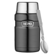 Termosy - Thermos Termos na jedzenie 710 ml z łyżką metaliczny szary 173054 - miniaturka - grafika 1