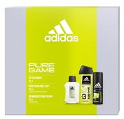 Zestawy perfum męskich - ADIDAS Zestaw prezentowy PURE GAME, woda po goleniu 100 ml + antyperspirant spray 150 ml + żel pod prysznic 250 ml - miniaturka - grafika 1