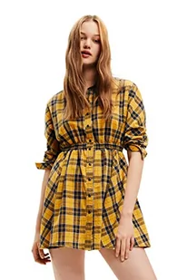 Desigual Damska sukienka Vest_Verona, 8000 Amarillo Fluor Casual Dress, żółta, L - Sukienki - miniaturka - grafika 1