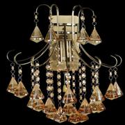 Lampy ścienne - MLAMP Ścienna LAMPA kinkiet ELM6248/1 21QG MLAMP kryształowa OPRAWA glamour szklana crystals mosiądz bursztynowa ELM6248/1 21QG - miniaturka - grafika 1