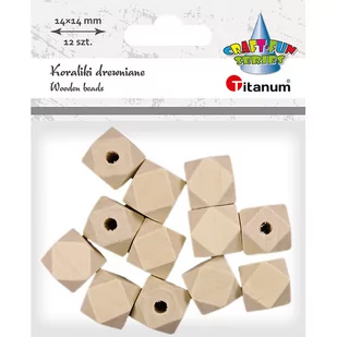 Hasta Koraliki drewniane kostki ścięte 12 szt. - Decoupage - miniaturka - grafika 1