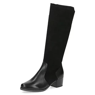 Caprice Damskie 9-25517-41 kozaki na obcasie, czarny Comb, 38.5 EU - Kozaki damskie - miniaturka - grafika 1
