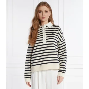 Tommy Hilfiger Polo RLX SMD BRETON STRIPE | Relaxed fit - Koszulki i topy damskie - miniaturka - grafika 1