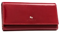 Portfele - Duży pojemny portfel damski ze skóry naturalnej na karty i dokumenty ochrona RFID Rovicky, czerwony - miniaturka - grafika 1