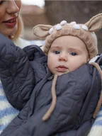 Bluzki dla niemowląt - Reserved - Ocieplany kombinezon z kapturem - ciemnoszary - miniaturka - grafika 1