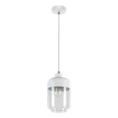 Lampy sufitowe - Britop Loftowa LAMPA wisząca AMARETTO 15800102 skandynawska OPRAWA szklany zwis przezroczysty biały - miniaturka - grafika 1