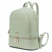 Plecaki - Plecak Dwukomorowy Damski PUCCINI Ze Skóry Ekologicznej Zielony BML055P-5C - miniaturka - grafika 1