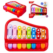 Instrumenty muzyczne dla dzieci - Edukacyjne organki, cymbałki czerwone - miniaturka - grafika 1