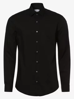 Koszule męskie - Calvin Klein - Koszula męska  Two Ply, czarny - grafika 1