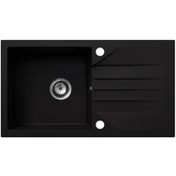 EOS Zlewozmywak granitowy EVINION czarny brokat złoty (z ociekaczem) - Zlewozmywaki EOS Zlewozmywak granitowy EVINION czarny brokat złoty (z ociekaczem) - Zlewozmywaki - miniaturka - grafika 1