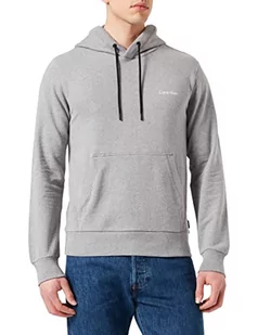 Calvin Klein Męska bluza z kapturem i logo na klatce piersiowej, Średni szary wrzos, S - Bluzy męskie - miniaturka - grafika 1