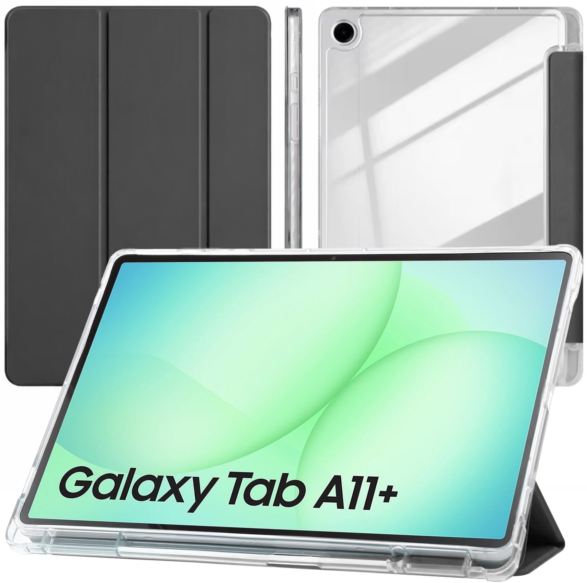 Etui na tablet 4kom.pl Etui TriFold do Samsung Galaxy Tab A11+ Plus 10.9 2025 / A9+ Plus 11 2023 - z podstawką i miejscem na rysik