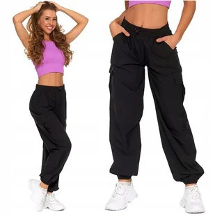 Bojówki Spodnie Damskie Wysoki Stan Luźne Parachute Wygodne Modne MORAJ XL - Spodnie damskie Bojówki Spodnie Damskie Wysoki Stan Luźne Parachute Wygodne Modne MORAJ XL - Spodnie damskie - miniaturka - grafika 1