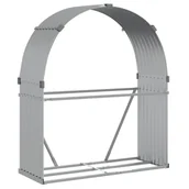 Wózki magazynowe - vidaXL Stojak na drewno, srebrny, 120x45x140 cm, stal galwanizowana - miniaturka - grafika 1