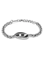 Bransolety męskie - Diesel Bransoletka Steel Font DX1469040 Srebrny - miniaturka - grafika 1