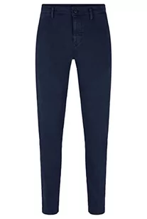 BOSS Spodnie męskie, płaskie, ciemnoniebieskie, 3534 - Spodnie męskie - miniaturka - grafika 1