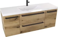 Szafki łazienkowe - Szafka z umywalką typu loft 120 D ATH DC MAT - Drewnodekor mat - Uchwyt Czarny Mat - miniaturka - grafika 1
