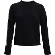 Bluzy sportowe damskie - Bluza damska Under Armour  Rival Terry Taped Crew-BLK M - miniaturka - grafika 1