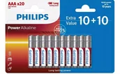 Baterie i akcesoria - Philips Bateria AAA alkaliczna 10 + 10 sztuk LR03P20BP/10 - miniaturka - grafika 1
