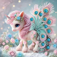 Rękodzieło - TEMU Zestaw do Malowania Diamentowego Jednorożec Pony - 1 szt., Zrób to Sam 5D Specjalny Kształt Wklejanie Kryształowych Diamentów Obraz Wiszący - miniaturka - grafika 1