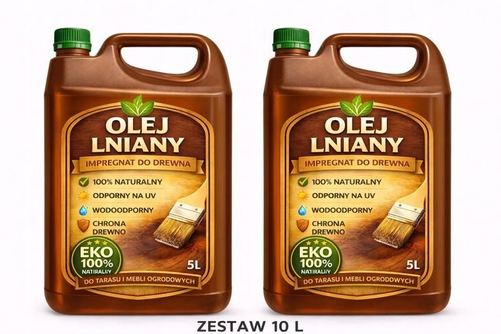 OLEJ LNIANY 10L Impregnat do Drewna EKO Naturalny Taras Meble