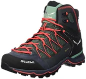 Buty trekkingowe damskie - Salewa Damskie buty trekkingowe Ws Mountain Trainer Lite Mid Gore-tex, zielony - Feld Green Fluo Coral - 38.5 EU - miniaturka - grafika 1