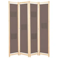 Parawany - vidaXL Parawan 4-panelowy, brązowy, 160x170x4 cm, tkanina vidaXL - miniaturka - grafika 1