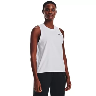 Damski top treningowy Under Armour UA Essential Cotton Stretch Tank - biały - UNDER ARMOUR - Koszulki sportowe damskie - miniaturka - grafika 1