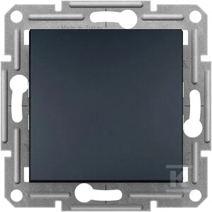 Łącznik 1-biegunowy, bez ramki, zaciski śrubowe, antracyt Asfora - Wyłączniki światła i elektryczne - miniaturka - grafika 1