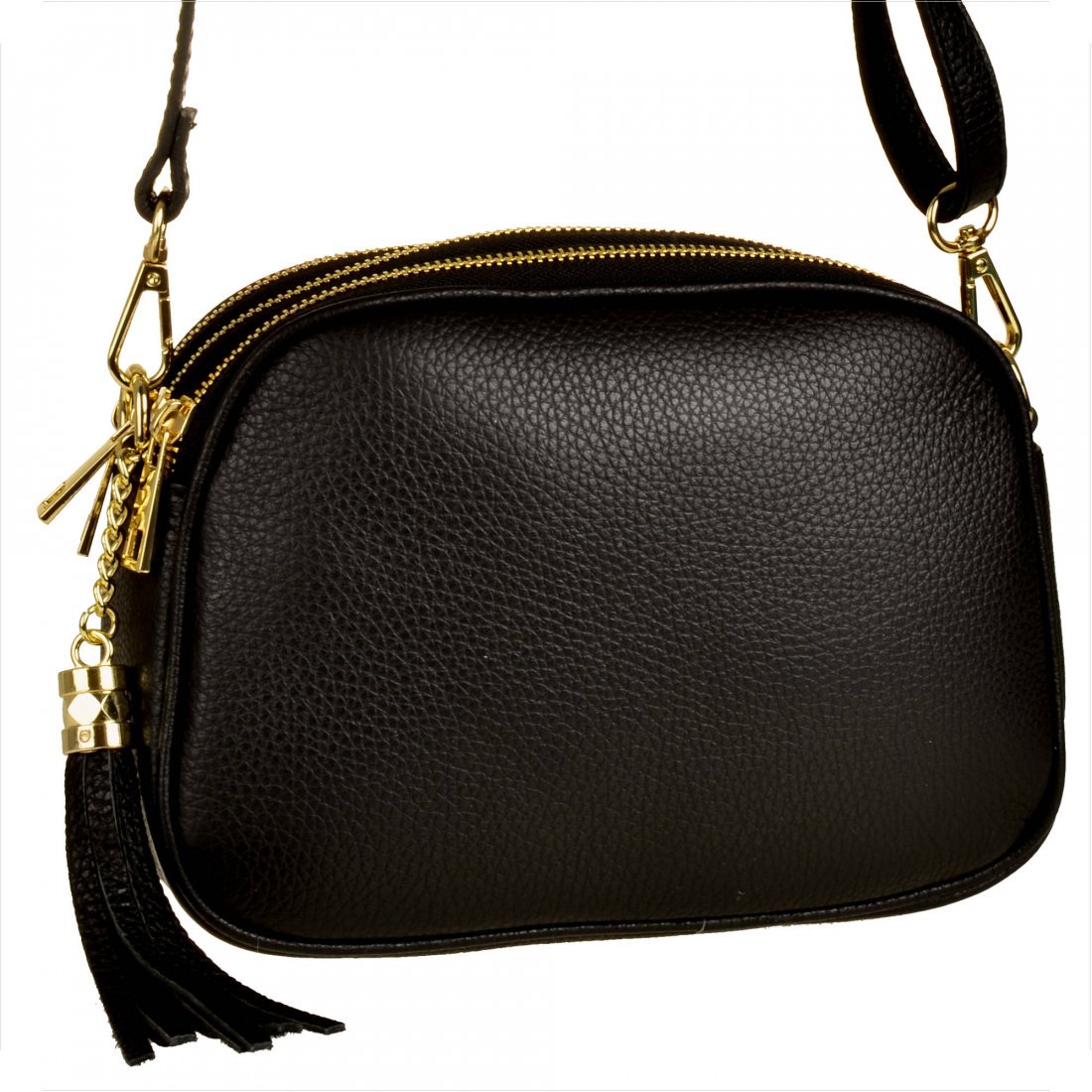 Listonoszka włsoka skórzana M czarna