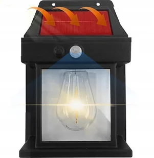 Lampa Kinkiet Solarna Zewnętrzna Elewacyjna LED plus Żarówka - Lampy ogrodowe Lampa Kinkiet Solarna Zewnętrzna Elewacyjna LED plus Żarówka - Lampy ogrodowe - miniaturka - grafika 1