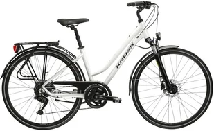 Rower trekkingowy damski Kross Trans 5.0 D 28 M(17") perłowy/czarny - Rowery - miniaturka - grafika 1