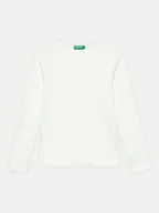 Bluzki damskie - United Colors Of Benetton Bluzka 3F1AC10LI Biały Slim Fit - miniaturka - grafika 1