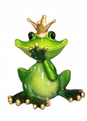 Figurki dekoracyjne - FIGURKA DEKORACYJNA ZIELONA ŻABA W KORONIE Z SERII "NIE MÓWIĘ" - miniaturka - grafika 1