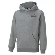 Bluzy dla chłopców - PUMA Chłopięca bluza z kapturem Ess Small Logo Fl B Sweat - miniaturka - grafika 1