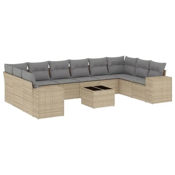 Zestaw wypoczynkowy ogrodowy beżowy z rattanem PE, wymiary: 62x62x69 cm