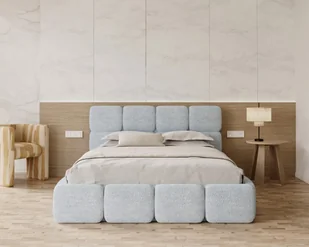 Łóżko tapicerowane DELICATO z pojemnikiem i stelażem podnoszonym - 160x200 - CLEO - Turkusowy - Łóżka - miniaturka - grafika 1