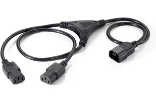 Equip Y-Netzverlängerung IEC C14 -> 2x IEC C13 St/Bu 1.6m sw Polybeutel - Kable - miniaturka - grafika 1
