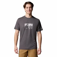 Koszulki męskie - Męska koszulka szybkoschnąca Columbia Kwick Hike Graphic Short Sleeve black heather - L - miniaturka - grafika 1