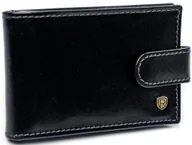 Etui na dokumenty i karty - Eleganckie męskie etui na karty ze skóry naturalnej ROVICKY poziome na zatrzask pudełko na prezent antykradzieżowe ochrona RFID STOP - miniaturka - grafika 1
