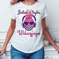 Koszulki i topy damskie - Jestem w trybie wakacyjnym - koszulka damska - miniaturka - grafika 1