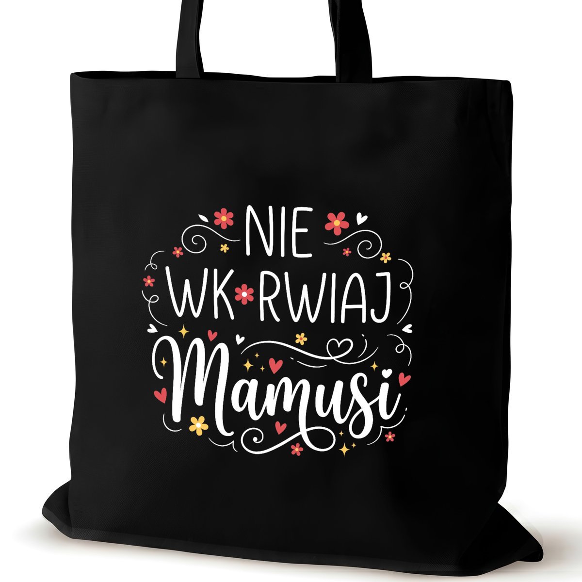 Torba bawełniana dla VIRAL czarna na ramię przyjaciółki walentynki